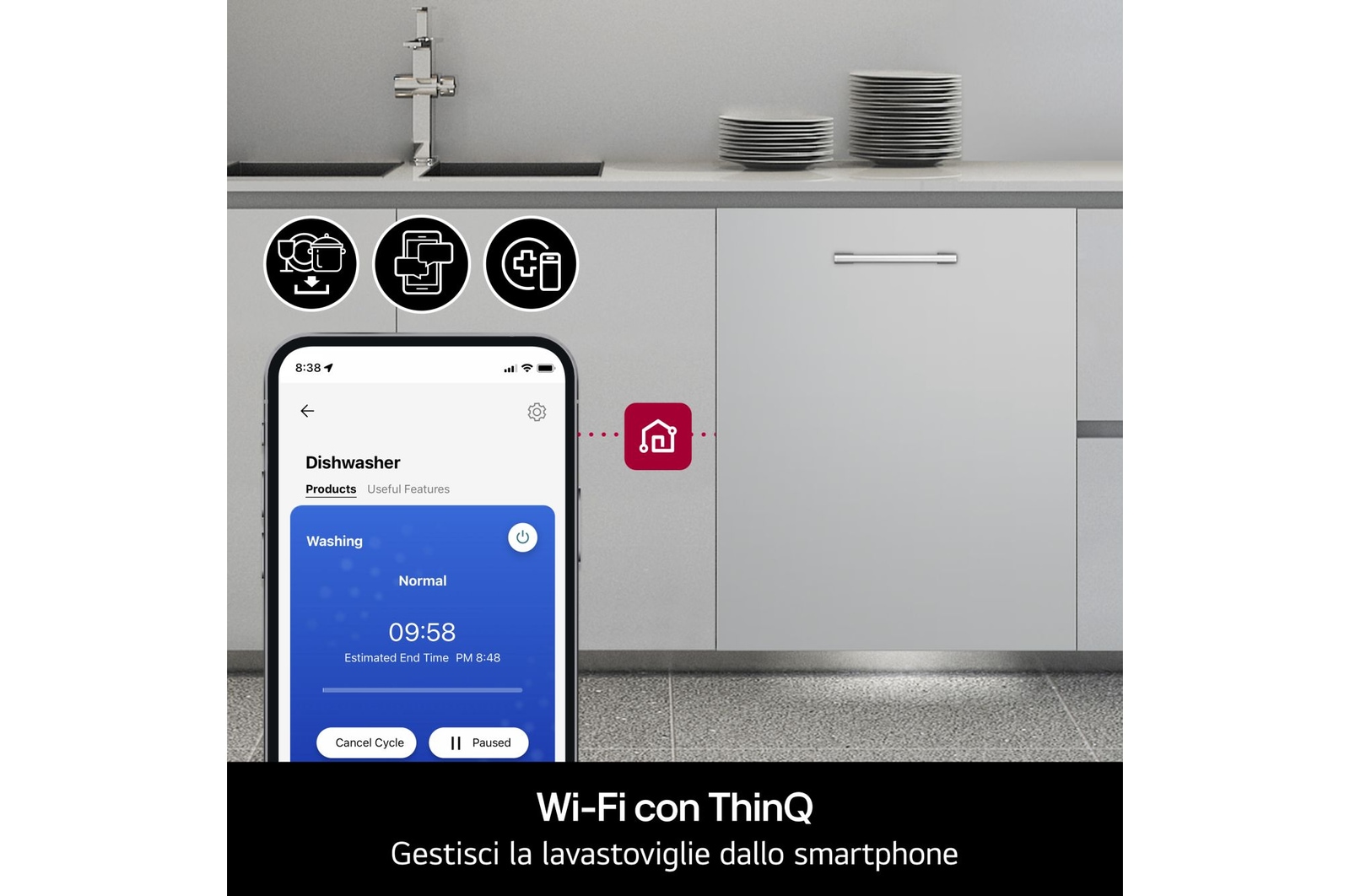Wi-Fi con ThinQ lavastoviglie DB375TXSN